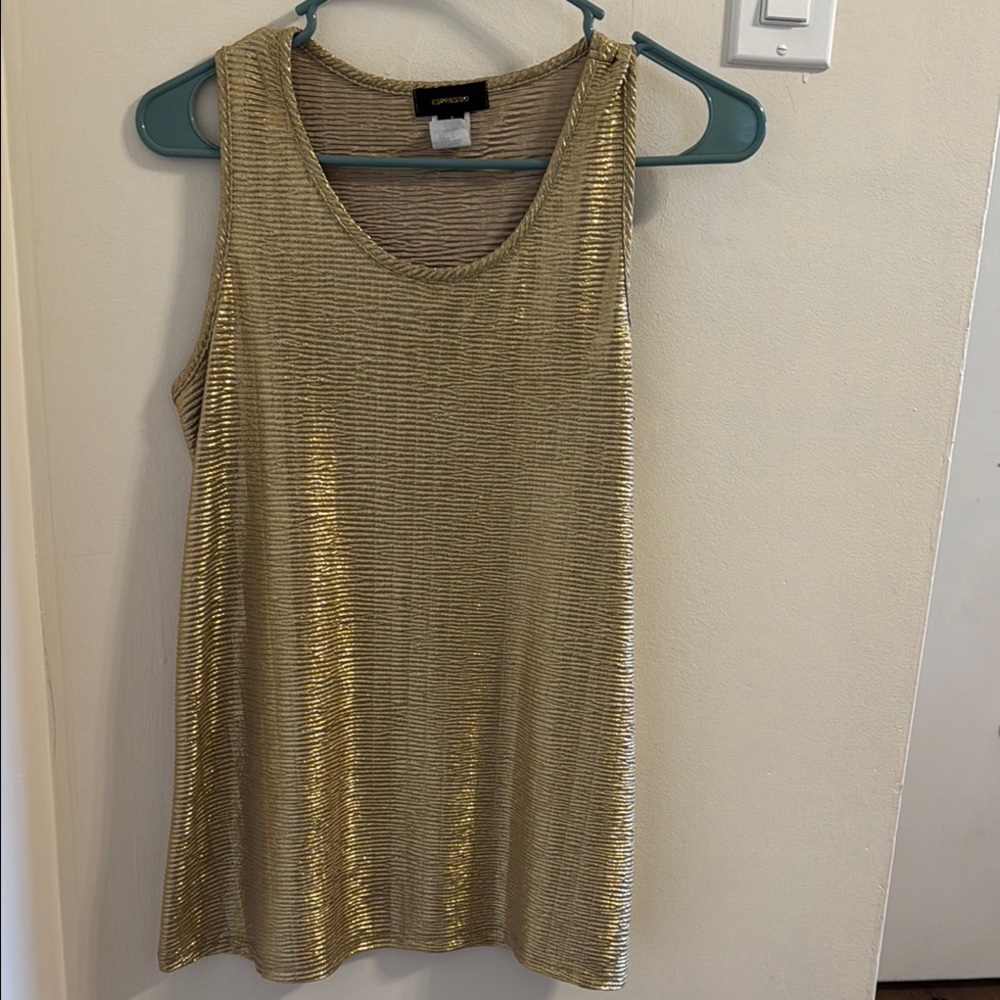 Express Gold Sequin Sleeveless Tank Top size small